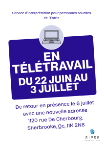 Télétravail du 22 juin au 3 juillet